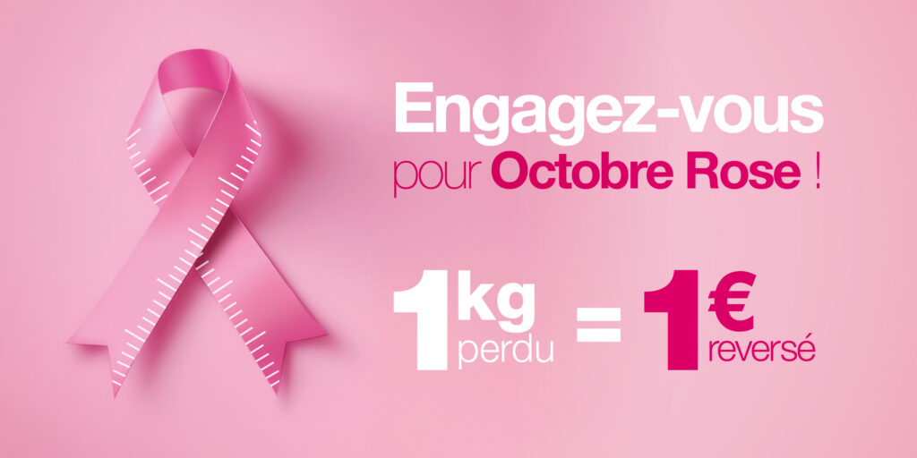 Illsutration opération 1 kilo perdu = 1 euro pour Octobre rose avec dietplus.